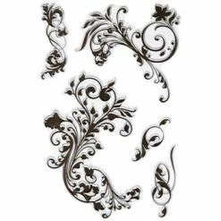 Budget ⭐ Fanciful Flourishes Clear Stamps ✔️